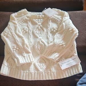 🍀Cupcakes and Cashmere Cream Cable Knit Sweater: Kids 18month. NWT
